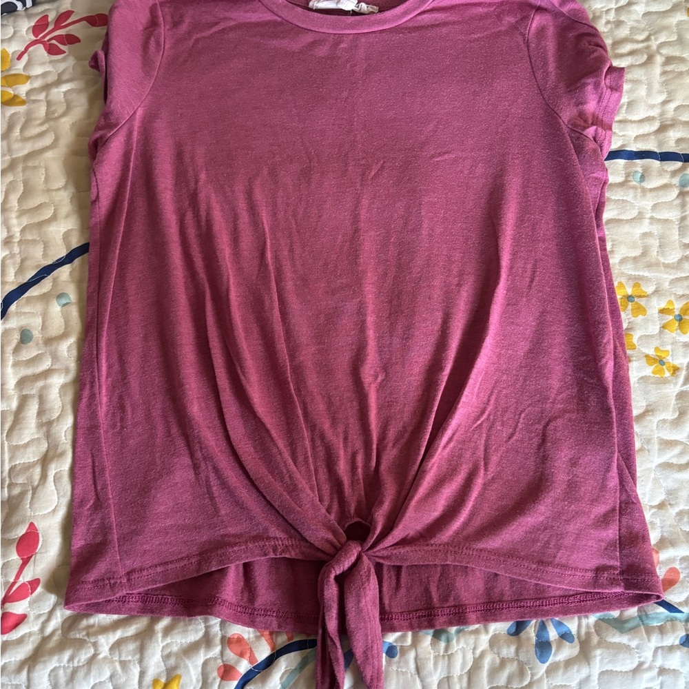 Women's Pink Tie-Front Top